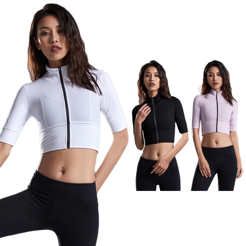 Sexy Exposed Belly Button Sports Zipper Stretch Was Thin Yoga Clothes Fitness Short Sleeve Women, Black
Sexy Exposed Belly Button Sports Zipper Stretch Was Thin Yoga Clothes Fitness Short Sleeve Women, Black