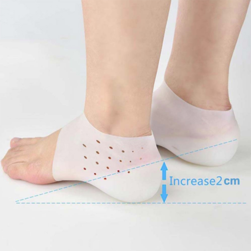 1Pair Invisible Height Increased Insoles Silicone Heel Socks for Women Men YU-Home