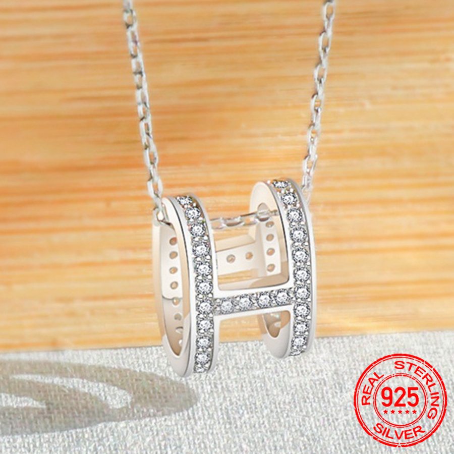 Simple Style 925 Sterling Silver Cubic Zirconia Letter H Necklaces & Pendants Silver Fashion Jewelry For Women Short Chain D108
Simple Style 925 Sterling Silver Cubic Zirconia Letter H Necklaces & Pendants Silver Fashion Jewelry For Women Short Chain D108