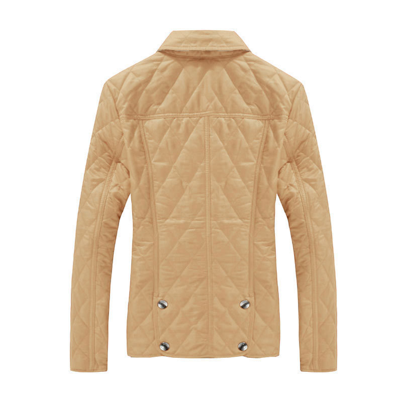Quilted Cottonpadded Jacket Women Black Lozenge Winter Jacket Plus size Coat femininas chaqueta Pockets Outerwear T200212