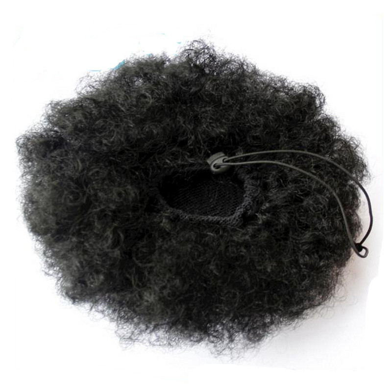Afro Kinky Curly Ponytail African American Short Wrap Remy Hair Drawstring Puff Pony Tail Clip in Hair Extensions 120g Aviable