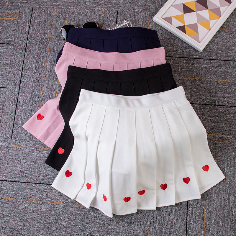 Blackday Women Fashion High Waist A-Line Skirts Love Embroidery Pleated Skirt Wind Cosplay skirt kawaii Female Mini Skirts Short Under, White
Blackday Women Fashion High Waist A-Line Skirts Love Embroidery Pleated Skirt Wind Cosplay skirt kawaii Female Mini Skirts Short Under, White