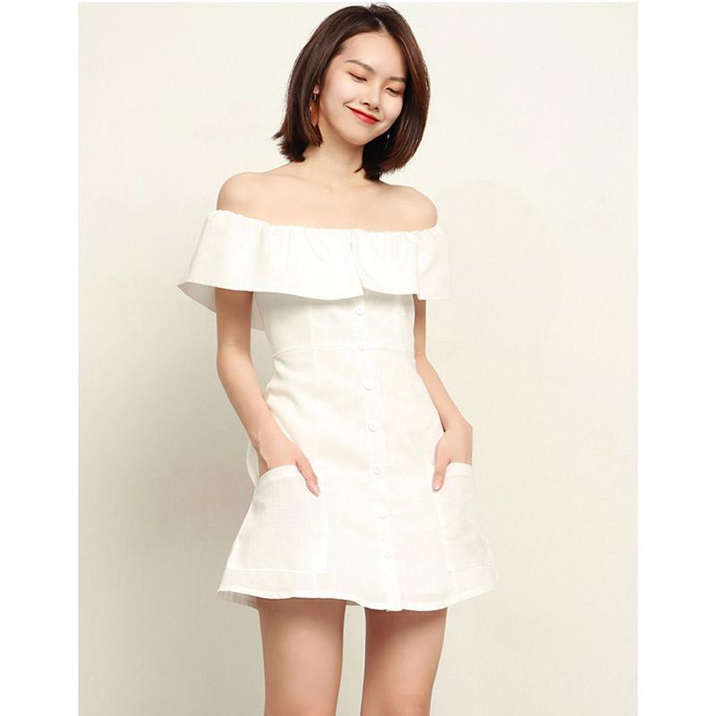 2020 New Women' Summer Dress Fashion Korean Single-breasted Solid Color Shoulder Sexy High Quality Flounced Dress 41d, Red
2020 New Women' Summer Dress Fashion Korean Single-breasted Solid Color Shoulder Sexy High Quality Flounced Dress 41d, Red