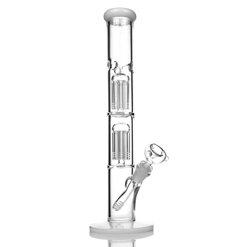 glass oil burner pipe water bongs 18.5" water pipe double- 8x arm-tree dome perc without shot hole send white hole