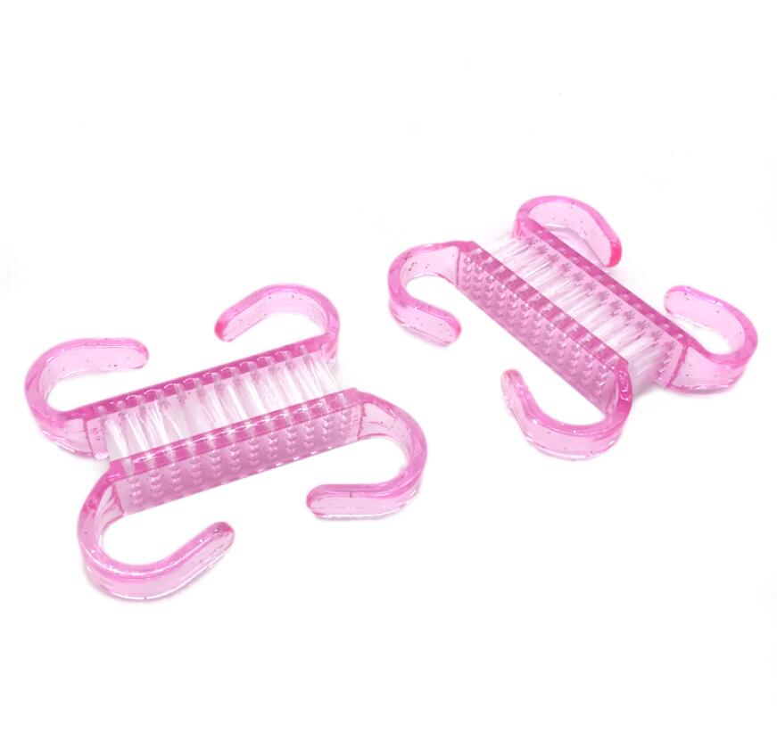 Acrylic Nail Brush 4 Color Nail Art Manicure Pedicure Soft Remove Dust Plastic Cleaning Nail Brushes File Tools Set
