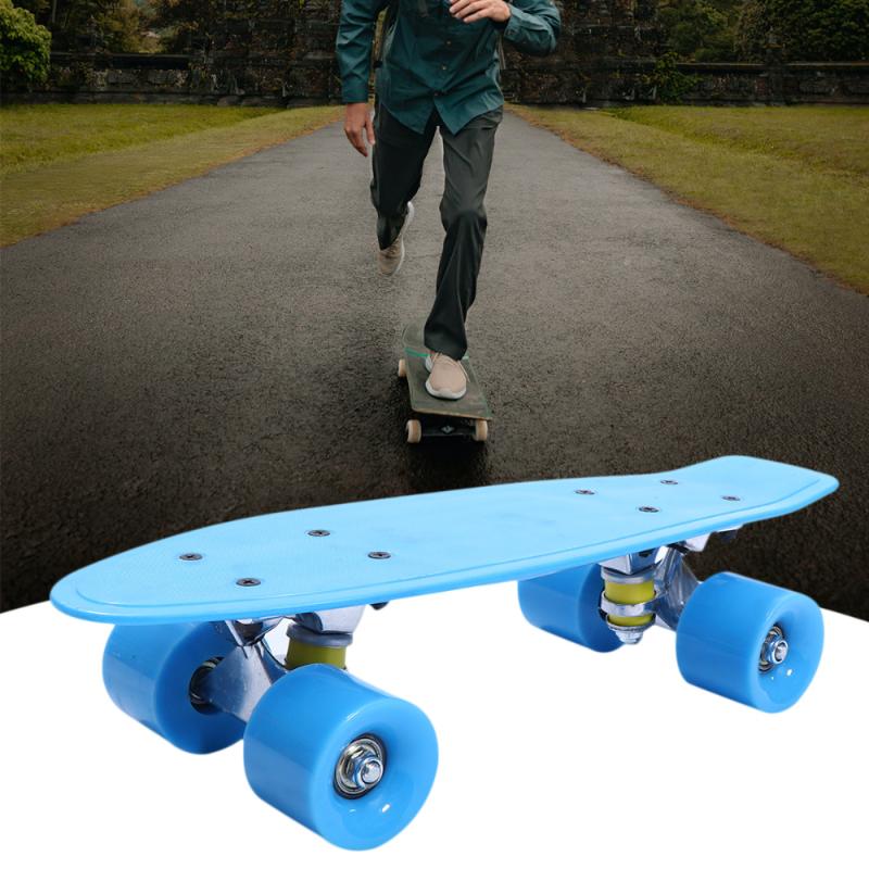 1PC 42CM Skateboard Four-wheel Scooter Outdoor Skateboard Toy for Children Kids (Sky-blue