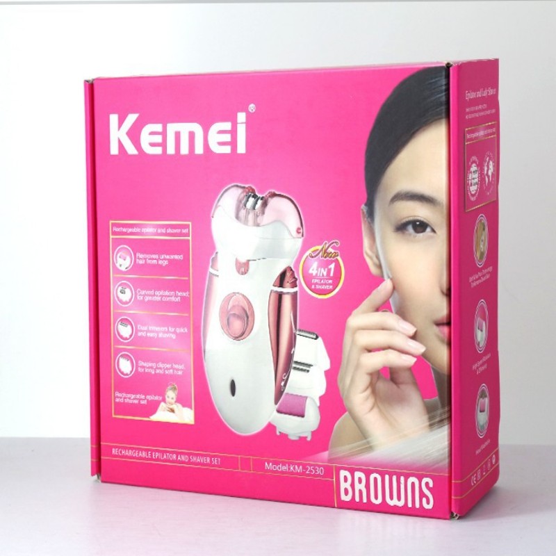 KEMEI 4 in 1 Rechargeable Women Shaver Electric Epilator Pedicure Machine Lady Dead Skin Removal Callus Remover Foot Care Tool Pedicure