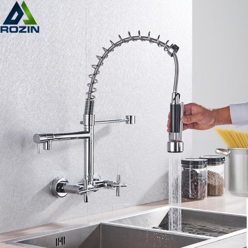 Wall Mount Spring Basin Kitchen Faucet Pull Down Hot Cold Water Kitchen Sink Mixer Tap Dual Handle Two Swivel Spout Basin Tap
Wall Mount Spring Basin Kitchen Faucet Pull Down Hot Cold Water Kitchen Sink Mixer Tap Dual Handle Two Swivel Spout Basin Tap