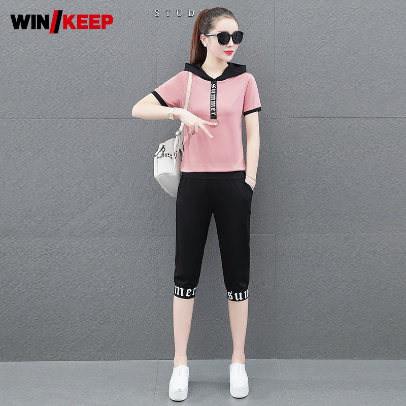 Leisure Tracksuit Women Summer Short Sleeve Pullover Hoodies Calf-Length Pants Two Piece Set Outdoor Sport Suit Plus Size 4xl, Yellow
Leisure Tracksuit Women Summer Short Sleeve Pullover Hoodies Calf-Length Pants Two Piece Set Outdoor Sport Suit Plus Size 4xl, Yellow