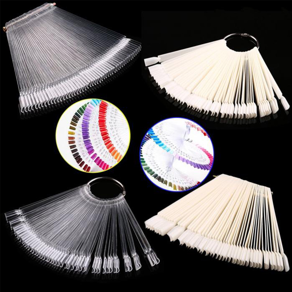 Nail Art Tips Fan Shaped Color Palette Card Display Practice Sticks Nail Style Swatches Nail Art Display Shelf Polish Card