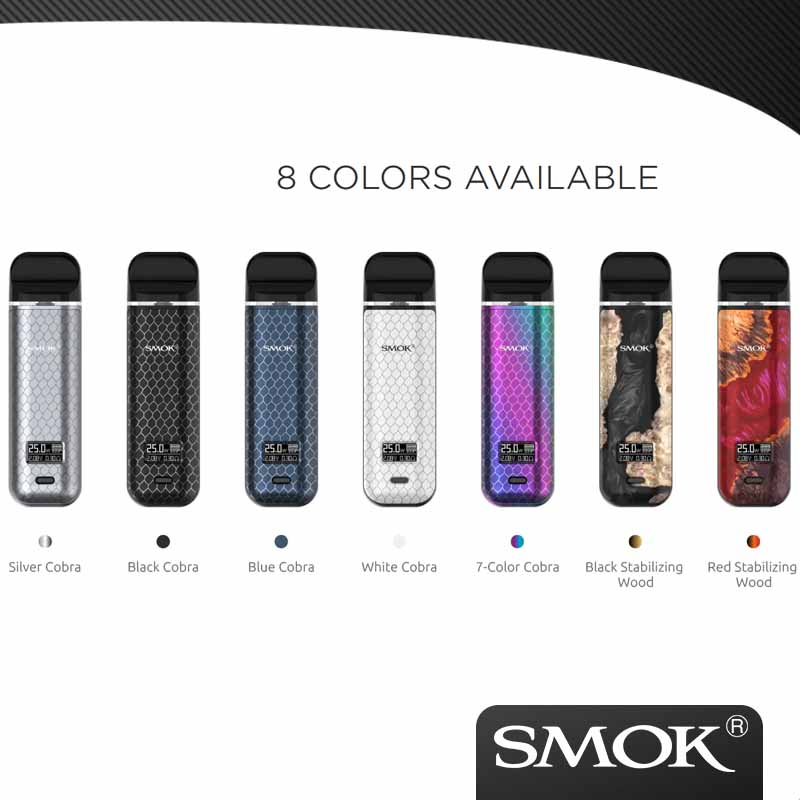 Original SMOK Novo X Kit With 2ml DC 0.8ohm MTL Pod/Meshed 0.8ohm Pod 800mAh internal battery with 25W max output power, Blue cobra
Original SMOK Novo X Kit With 2ml DC 0.8ohm MTL Pod/Meshed 0.8ohm Pod 800mAh internal battery with 25W max output power, Blue cobra