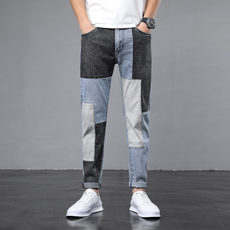 Summer Jeans Men Casual Patchwork Slim Washed Stretch Male Tide Thin Denim Pencil Pants, Blue
Summer Jeans Men Casual Patchwork Slim Washed Stretch Male Tide Thin Denim Pencil Pants, Blue