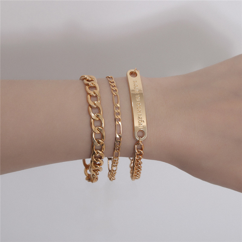 Geometric Letter Metal ID Bracelet Sets Multi Layer European Hand Chains For Women Party Gift Simple Bracelets Jewelry Set Accessories
Geometric Letter Metal ID Bracelet Sets Multi Layer European Hand Chains For Women Party Gift Simple Bracelets Jewelry Set Accessories