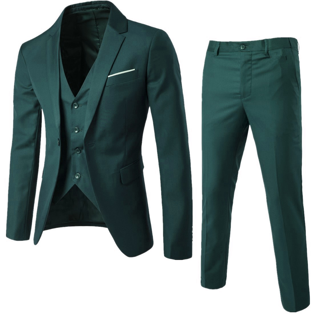 (Blazer+Pant+Vest) 3Pcs/Set Black Suits Slim Wedding Set Classic Blazers Male Formal Business Dress Suit Male Terno Masculino