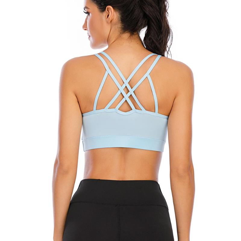 Solid Cross Back Women Fitness Sport Bra Top Hollow Out Padded Yoga Bra Breathable Quick Dry Workout Hiah Impact Active Wear, Blue
Solid Cross Back Women Fitness Sport Bra Top Hollow Out Padded Yoga Bra Breathable Quick Dry Workout Hiah Impact Active Wear, Blue