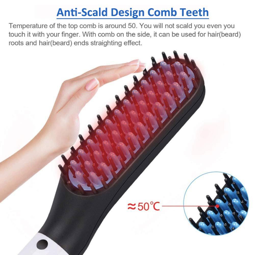 2019 Updated Beard Straightener Man's Hair Flat Iron Fast Heated Straightening Comb Beard and Hair Show Cap Hair Styler For Male CX200721