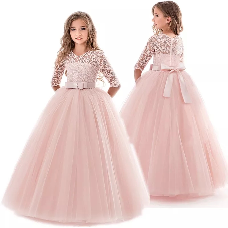 Kids Girls Wedding Flower Girl Dress Long Sleeve Elegant Princess Party Pageant Formal Dress Tulle Lace, Green
Kids Girls Wedding Flower Girl Dress Long Sleeve Elegant Princess Party Pageant Formal Dress Tulle Lace, Green