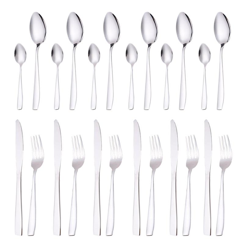 24pcs Flatware Set Stainless Steel Kitchen Cutlery Set Tableware Dinnerware Utensil with Wooden Case For Party Kitchen
24pcs Flatware Set Stainless Steel Kitchen Cutlery Set Tableware Dinnerware Utensil with Wooden Case For Party Kitchen