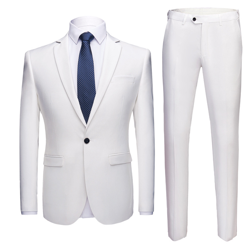 2020 Handsome 3-Piece Hot Sale Men Suits Custom Made Fit Slim Red One-button Groom Cotton Blend Party Formal Wear Business Suit For Man