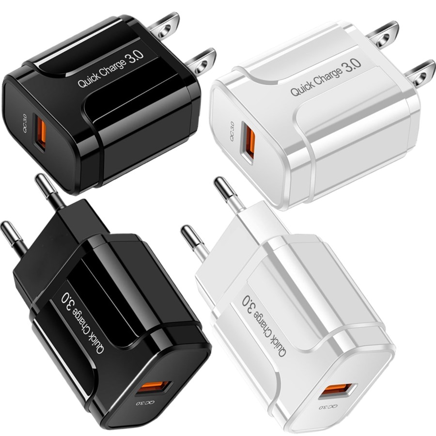 QC 3.0 EU US AC Wall charger Travel Fast Quick Charge Power Adapter For Ipad Iphone 13 14 15 Samsung LG Android phone pc