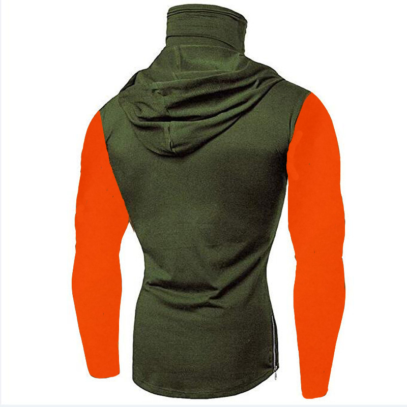 2020 Foreign Trade T-shirt Cross-Border European and American Style Mens Pants Skull Mask Stitching Long-Sleeved T-shirt