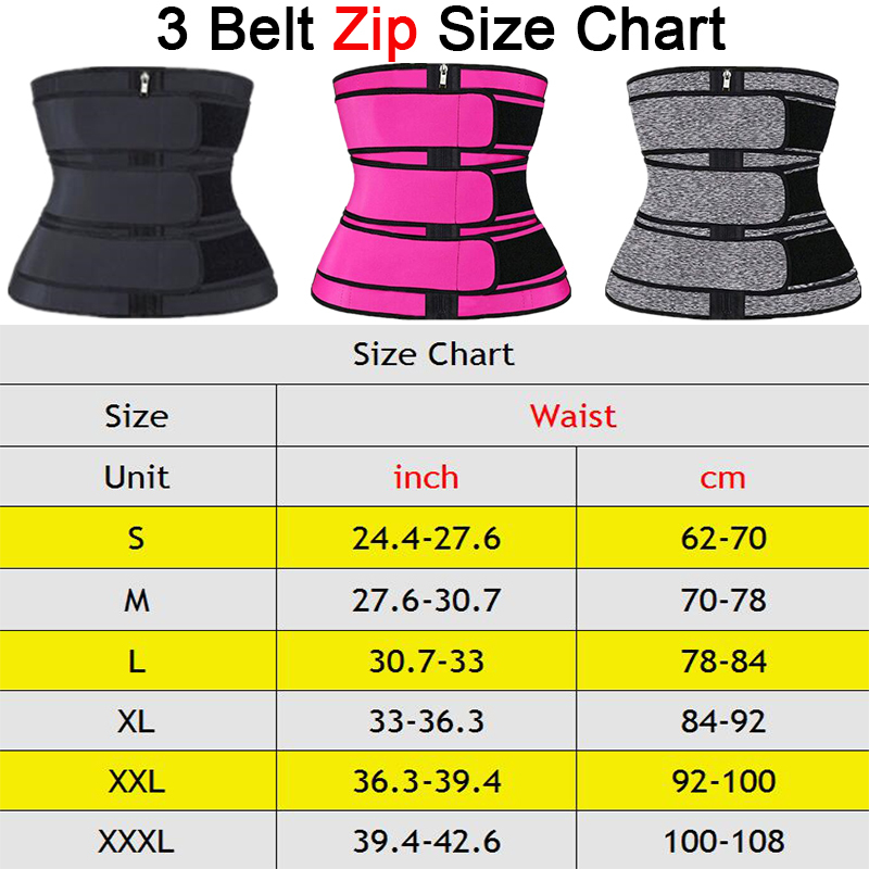 YAGIMI 3 Belt Waist Trainer Corset Neoprene Sweat Belt Body Shaper Women Slimming Sheath Reducing Curve Shaper Workout Trimmer CX200727