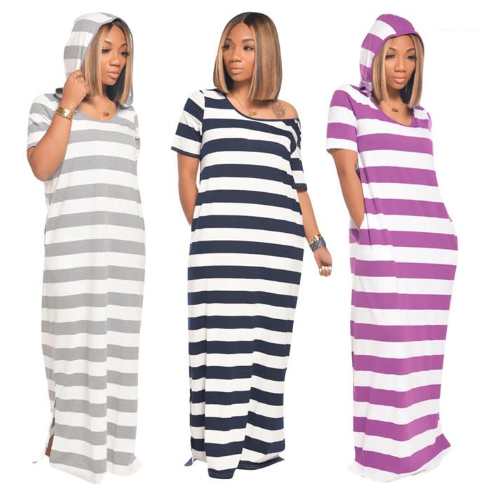 Famale Summer Loose Clothes Women Striped Hooded Dress Short Sleeve O-Neck Casual Long Dresses, Black
Famale Summer Loose Clothes Women Striped Hooded Dress Short Sleeve O-Neck Casual Long Dresses, Black