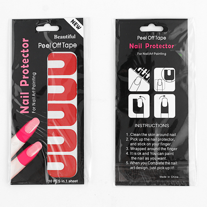 One-time Nail Polish Edge Anti-Flooding Patch U-shape Spill-proof Nail Polish Varnish Protector Stickers Holder Tool Finge Stickers