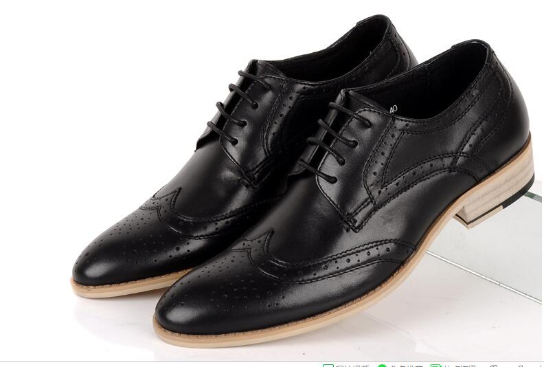 New pointed toe men's shoes genuine leather high-top lace up formal brogue shoes business, Black
New pointed toe men's shoes genuine leather high-top lace up formal brogue shoes business, Black