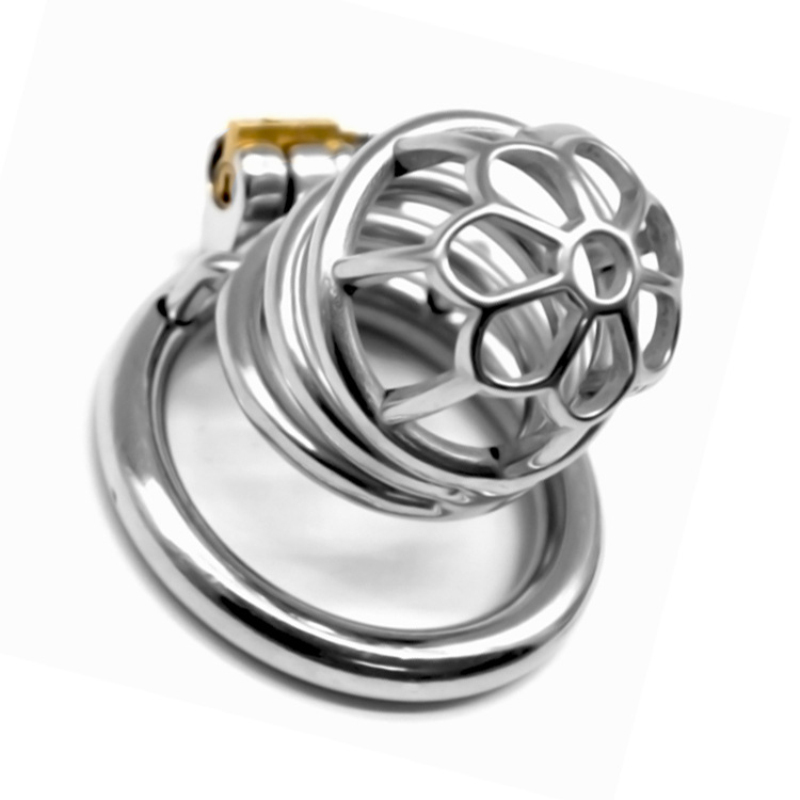 2020 New Style Stainless Steel Hollow Chasity Devices Round Cockrings Super Long Cock Cage Penis Cage Sex Toys for Men G264C T200727