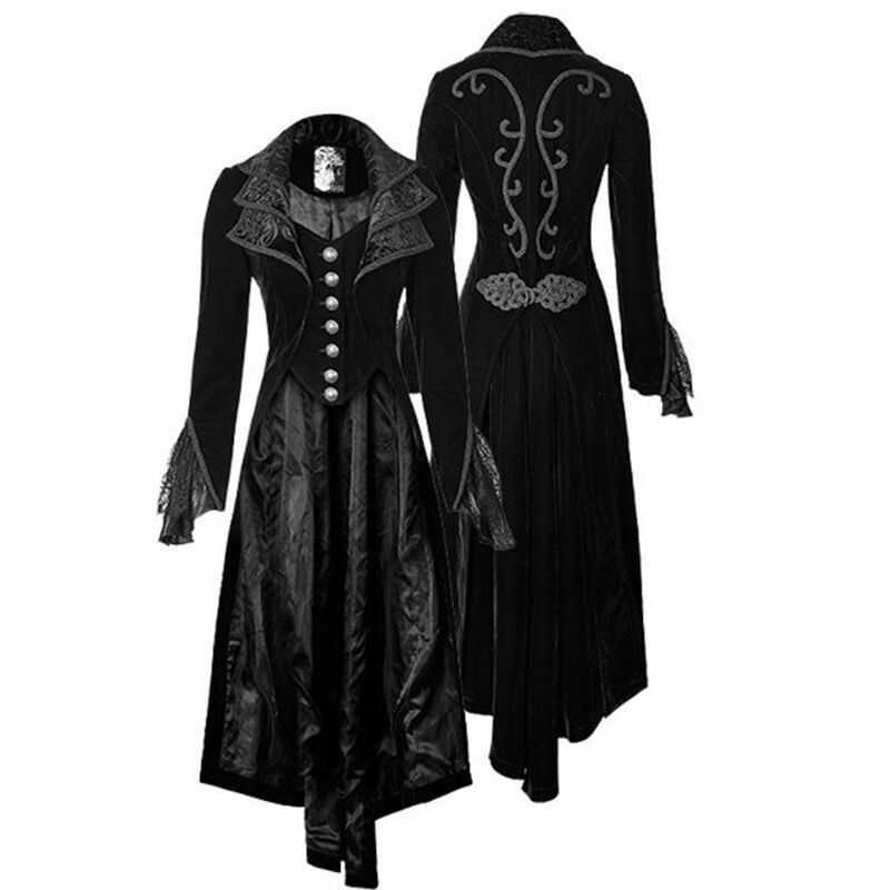 Women Holiday cloth medieval costume Punk tuxedo coat with large lapels 2020 new Medieval Retro Costume Punk Tuxedo Large Lapel Women's Coat, Blue
Women Holiday cloth medieval costume Punk tuxedo coat with large lapels 2020 new Medieval Retro Costume Punk Tuxedo Large Lapel Women's Coat, Blue