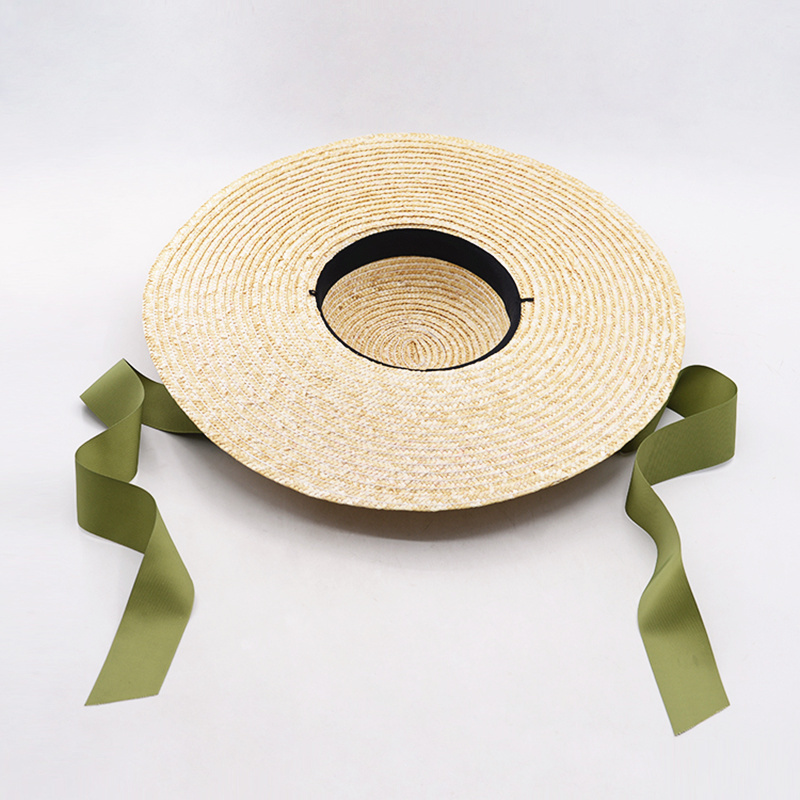 Hot Floppy Wheat Straw Hat Women Large Brim Sun Hats Ribbon Bow Elegant Lady Summer Beach Sun Hat Chapeau Sombreros CX200714