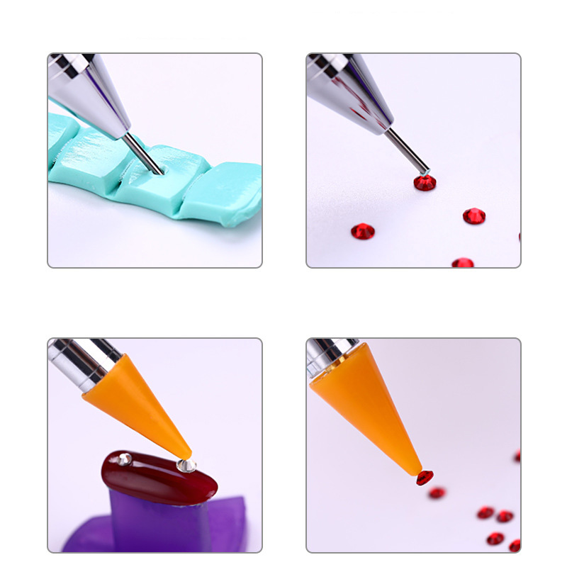 New Nail Point Drill Tool Acrylic Double-Head Drill Crayon Multi-Function Wax Head Point Drill Nail Pen Dotting Tool