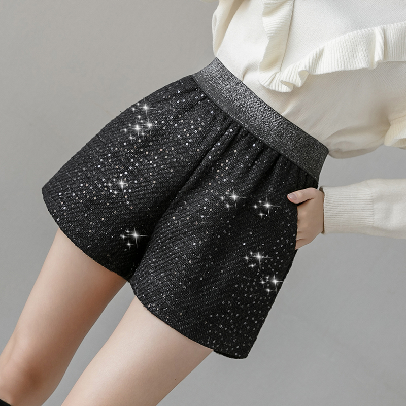 2020 autumn winter Fashion elastic high waist shorts women bling sequins casual woman Booty shorts wide leg tweed women, Black
2020 autumn winter Fashion elastic high waist shorts women bling sequins casual woman Booty shorts wide leg tweed women, Black