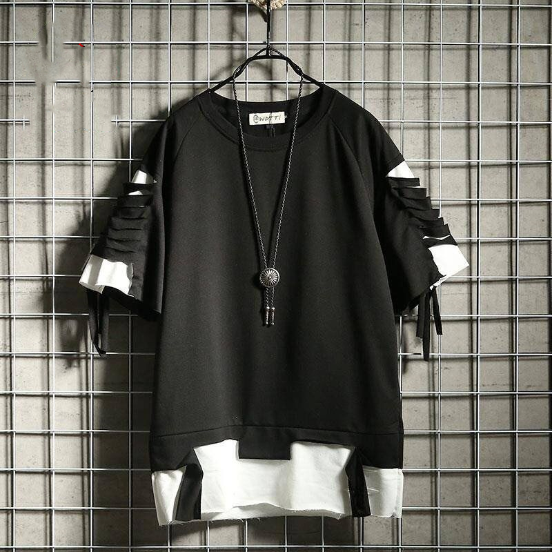 2020 Oversized T Shirt Streetwear Ripped Hole Vintage Hip Hop T Shirt False two Loose Short sleeve Summer
2020 Oversized T Shirt Streetwear Ripped Hole Vintage Hip Hop T Shirt False two Loose Short sleeve Summer