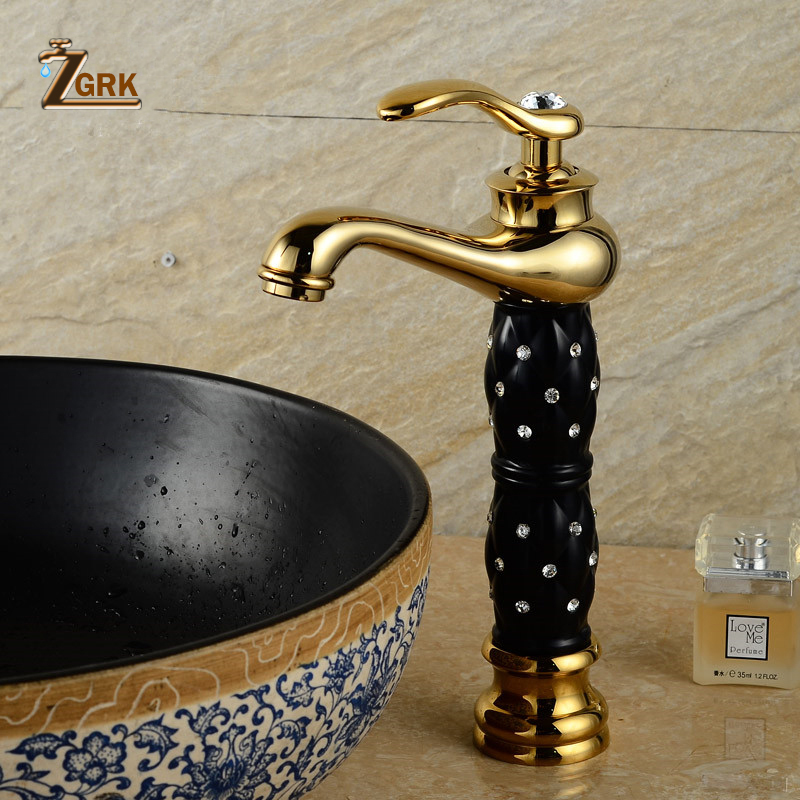 ZGRK Bathroom Faucets Euro Gold Washbasin Faucet Luxury Tall Bathroom Basin Taps Single Handle Single Hole Mixer Water Taps
ZGRK Bathroom Faucets Euro Gold Washbasin Faucet Luxury Tall Bathroom Basin Taps Single Handle Single Hole Mixer Water Taps
