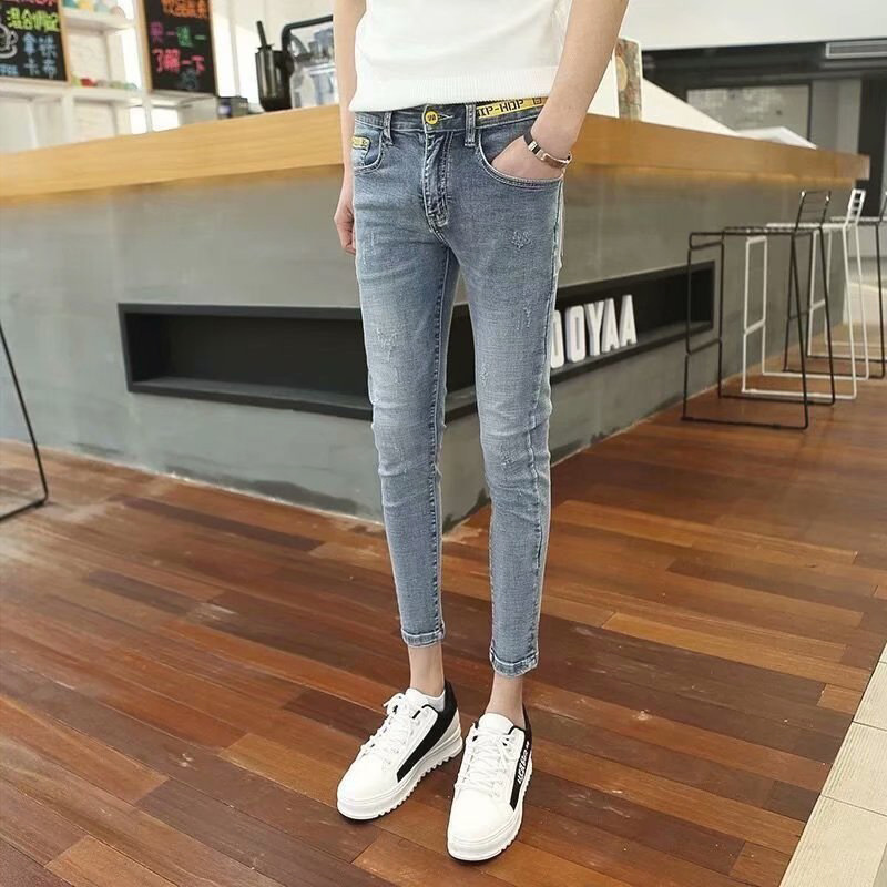 Wholesale 2020 Denim Social guy stretch jeans men's summer Korean tight-fitting casual ankle length pants feet pants slim jeans, Blue
Wholesale 2020 Denim Social guy stretch jeans men's summer Korean tight-fitting casual ankle length pants feet pants slim jeans, Blue