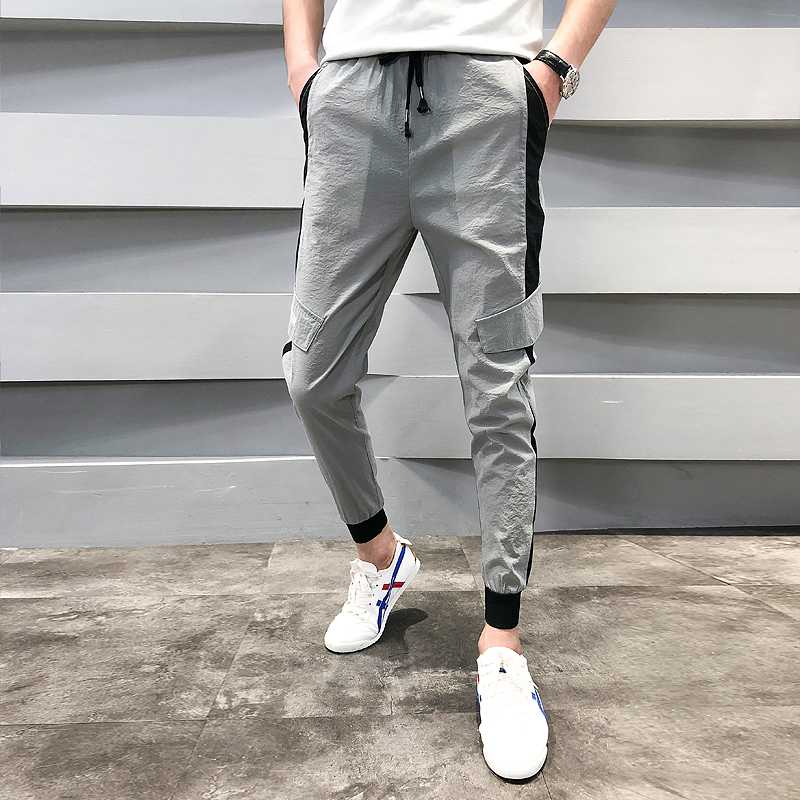 Korean Men Joggers Fashion Men Clothes 2020 Summer Slim Fit Thin Casual Pants Side Stripe Decor Trouser Plus Size 36-28, Black
Korean Men Joggers Fashion Men Clothes 2020 Summer Slim Fit Thin Casual Pants Side Stripe Decor Trouser Plus Size 36-28, Black