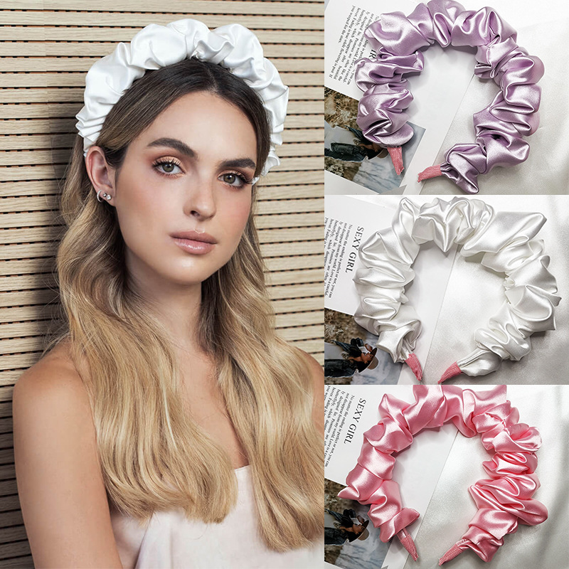 Women Shiny Silky Hairbands Handmade Folds Shape Headbands Statement Solid Hair Holder Party Hair Accessories Vintage Turban
Women Shiny Silky Hairbands Handmade Folds Shape Headbands Statement Solid Hair Holder Party Hair Accessories Vintage Turban