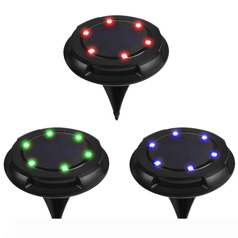 RGB solar lawn light 6LED underground light outdoor waterproof garden landscape lighting 10058