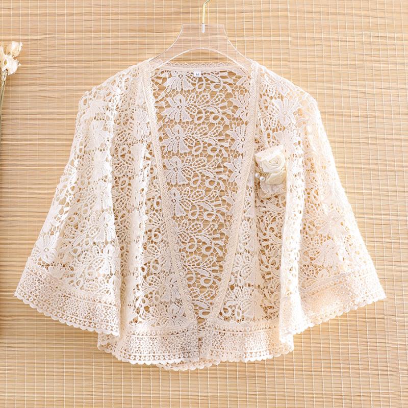 High-end Spring and Summer Tops Hollow Out Lace Cape Elegant Lady Loose White Jacket Coat for women S-L
High-end Spring and Summer Tops Hollow Out Lace Cape Elegant Lady Loose White Jacket Coat for women S-L