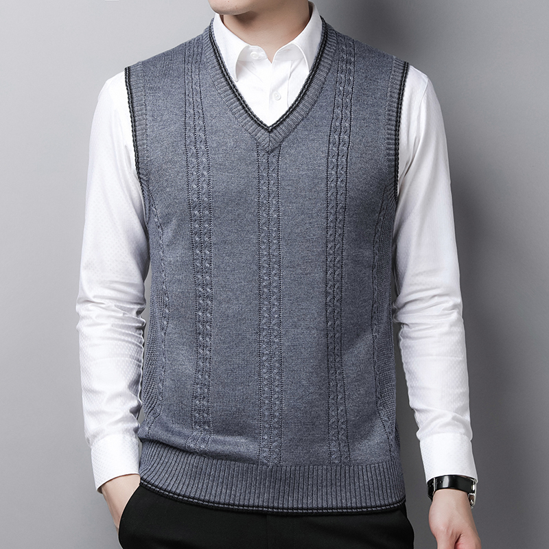 New Man Thick Knit Vest Autumn Male Twisted Sweater Vest V-Neck Pullover Sleeveless Wool Sweater, Gray
New Man Thick Knit Vest Autumn Male Twisted Sweater Vest V-Neck Pullover Sleeveless Wool Sweater, Gray
