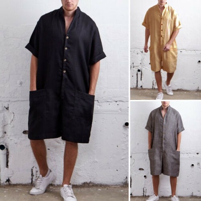 Mens Tracksuit Casual Men Jumpsuits Solid Loose Oversized Men Suit Cool Style Mid Length Male Siamese Pockets Single Breasted, Black
Mens Tracksuit Casual Men Jumpsuits Solid Loose Oversized Men Suit Cool Style Mid Length Male Siamese Pockets Single Breasted, Black