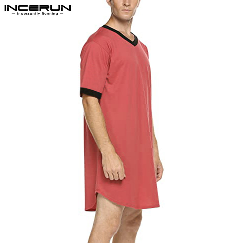 INCERUN Mens Nightgown Fashion Patchwork Sleep Robe Solid Color Sleepwear Short Sleeve Bathrobe Loose V Neck Nightwear Plus Size, Black
INCERUN Mens Nightgown Fashion Patchwork Sleep Robe Solid Color Sleepwear Short Sleeve Bathrobe Loose V Neck Nightwear Plus Size, Black