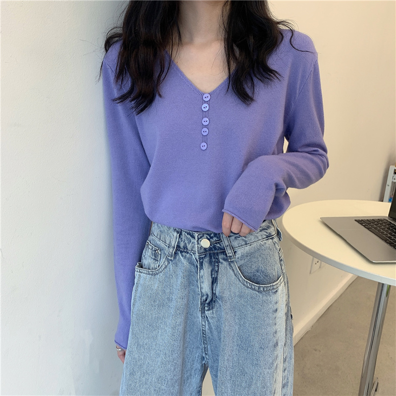 Real Photos Lady Knitted Buttons V-neck Sweaters Pullovers Girls Full Sleeve Simple Casual Sweater Knitwear Tops Autumn Women, Black
Real Photos Lady Knitted Buttons V-neck Sweaters Pullovers Girls Full Sleeve Simple Casual Sweater Knitwear Tops Autumn Women, Black