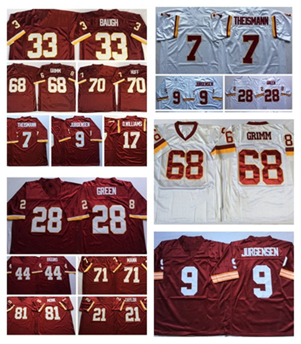 Football Jerseys Sammy Baugh Joe Theismann Art Monk Charles Mann Sonny Jurgensen NCAA High Quality Jersey Men Retro Stitched, Red
Football Jerseys Sammy Baugh Joe Theismann Art Monk Charles Mann Sonny Jurgensen NCAA High Quality Jersey Men Retro Stitched, Red