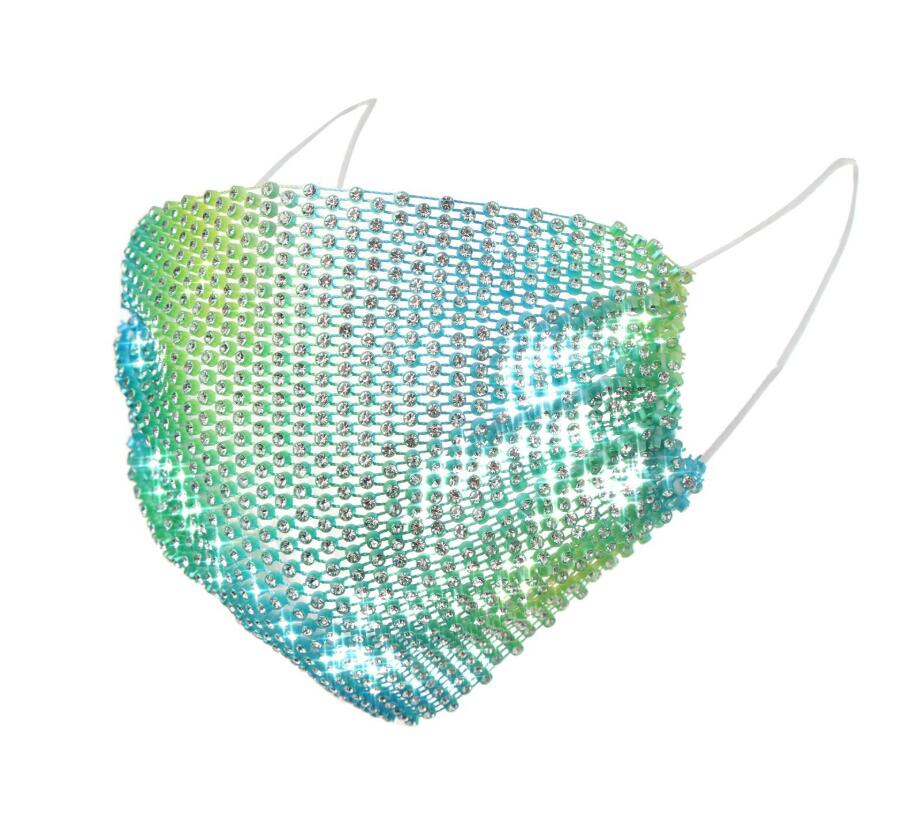 Glitter Crystal Mesh Mouth Face Mask Rhinestone Hollowout Masks Women Decor Night Club party Dance Decor Face Cover