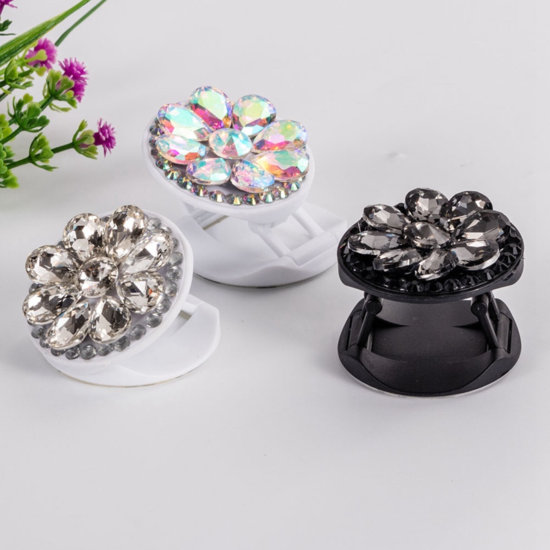 Phone Holder Phone Socket Fashion Crystal Bling Cellphone Holder Stand Finger Ring Bracket Extensible Mount foldable Phone stent