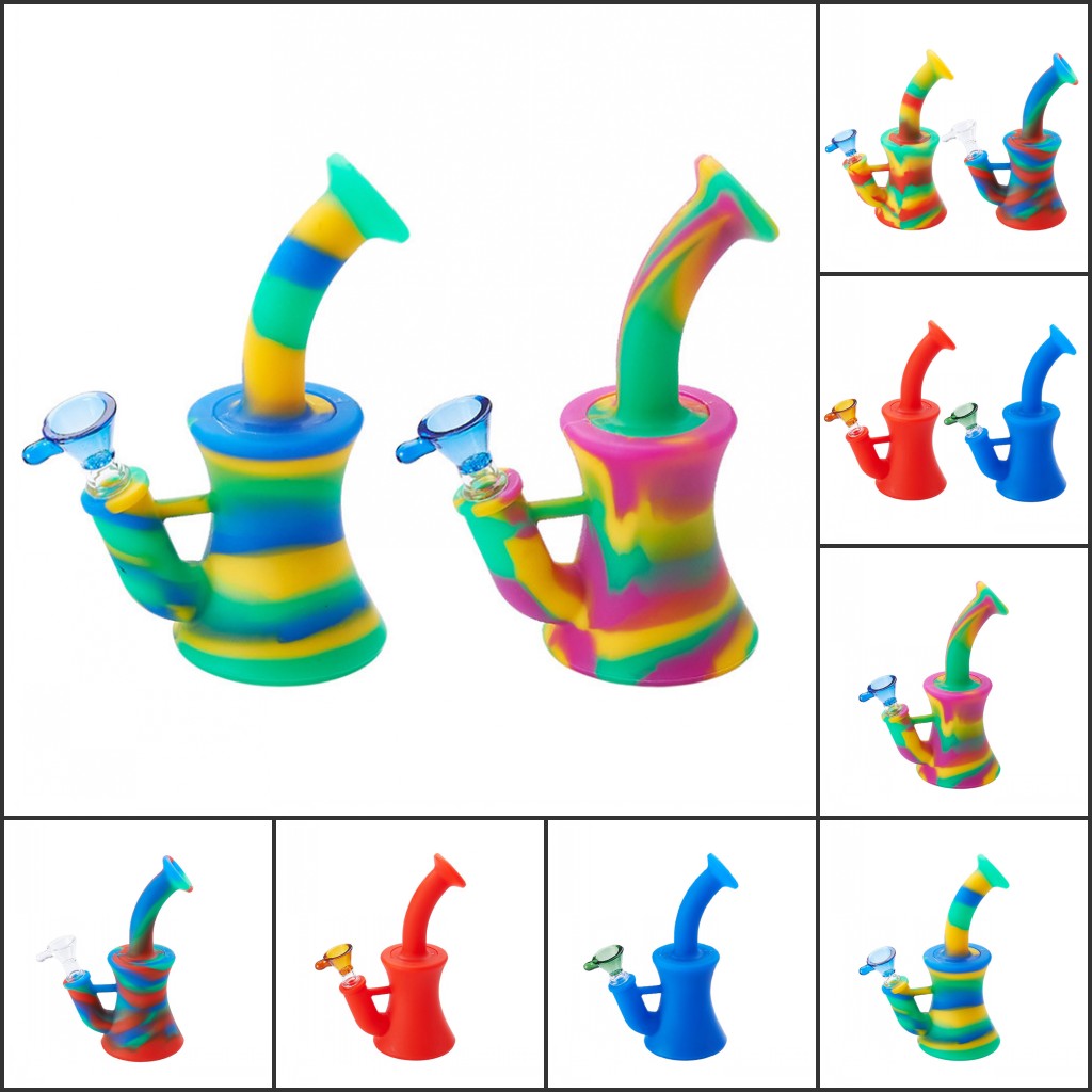 Free Ship Mini Silicone Beaker Bong Dab Rigs Water Pipe Bong Unbreakable Bent Type Oil Rig with Silicone Downstem & 14mm Glass Bowl in stock
Free Ship Mini Silicone Beaker Bong Dab Rigs Water Pipe Bong Unbreakable Bent Type Oil Rig with Silicone Downstem & 14mm Glass Bowl in stock