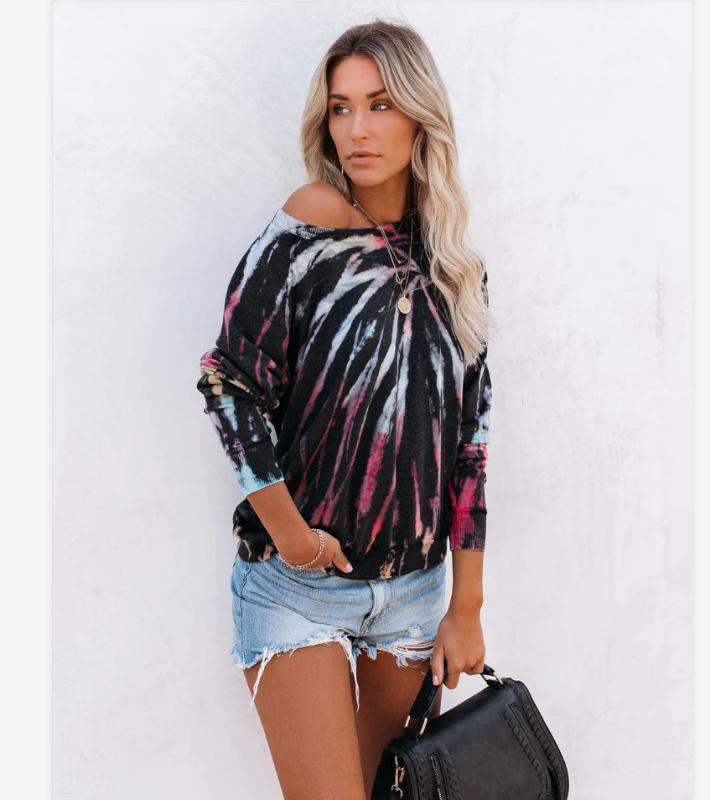 Women Tie Dye Print Long Sleeves Round Neck Pullover Top Casual Style Loose Harajuku Oversized Autumn Long Sleeve Sweatshirts, As pic
Women Tie Dye Print Long Sleeves Round Neck Pullover Top Casual Style Loose Harajuku Oversized Autumn Long Sleeve Sweatshirts, As pic